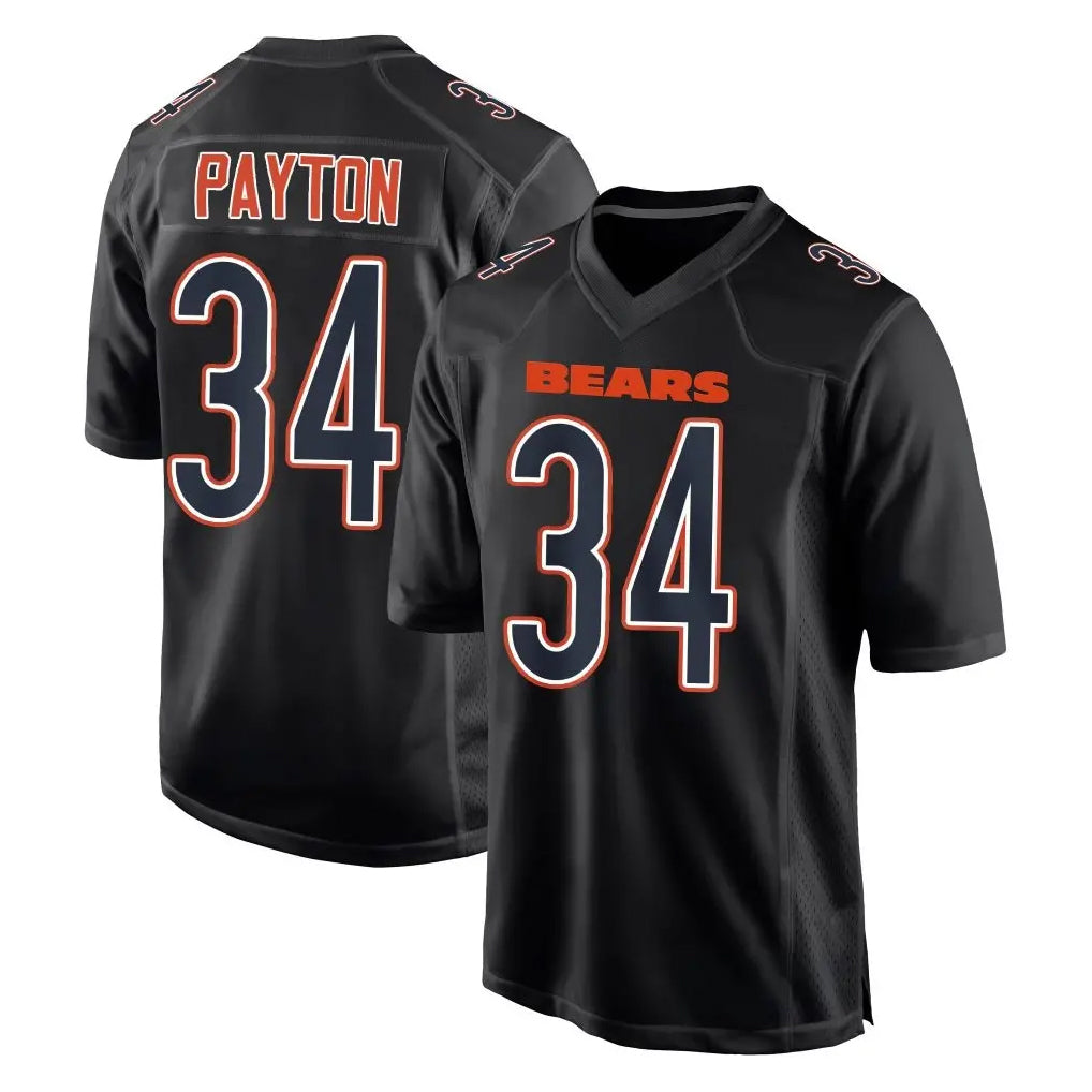 C.Bears #34 Walter Payton Player Carbon Black Fashion Game Hdoa Stitched Jerseys