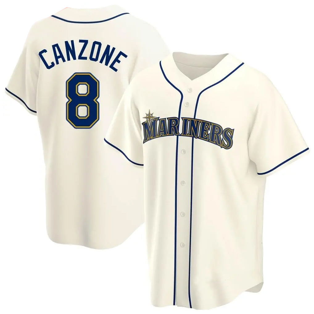 S.Mariners #8 Dominic Canzone Player Cream Home Game Hdoa Stitched Jerseys