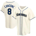S.Mariners #8 Dominic Canzone Player Cream Home Game Hdoa Stitched Jerseys
