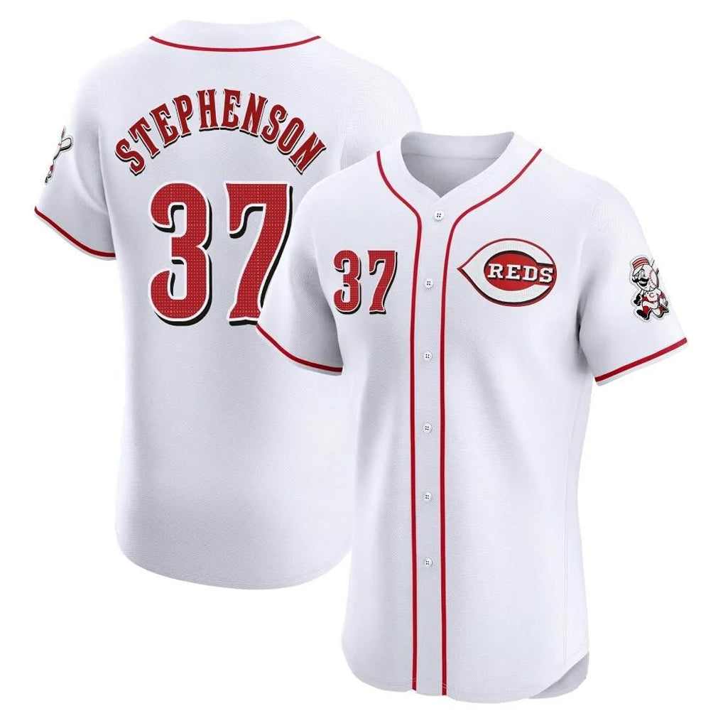 C.Reds #37 Tyler Stephenson Player White Limited Elite Home Hdoa Stitched Jerseys