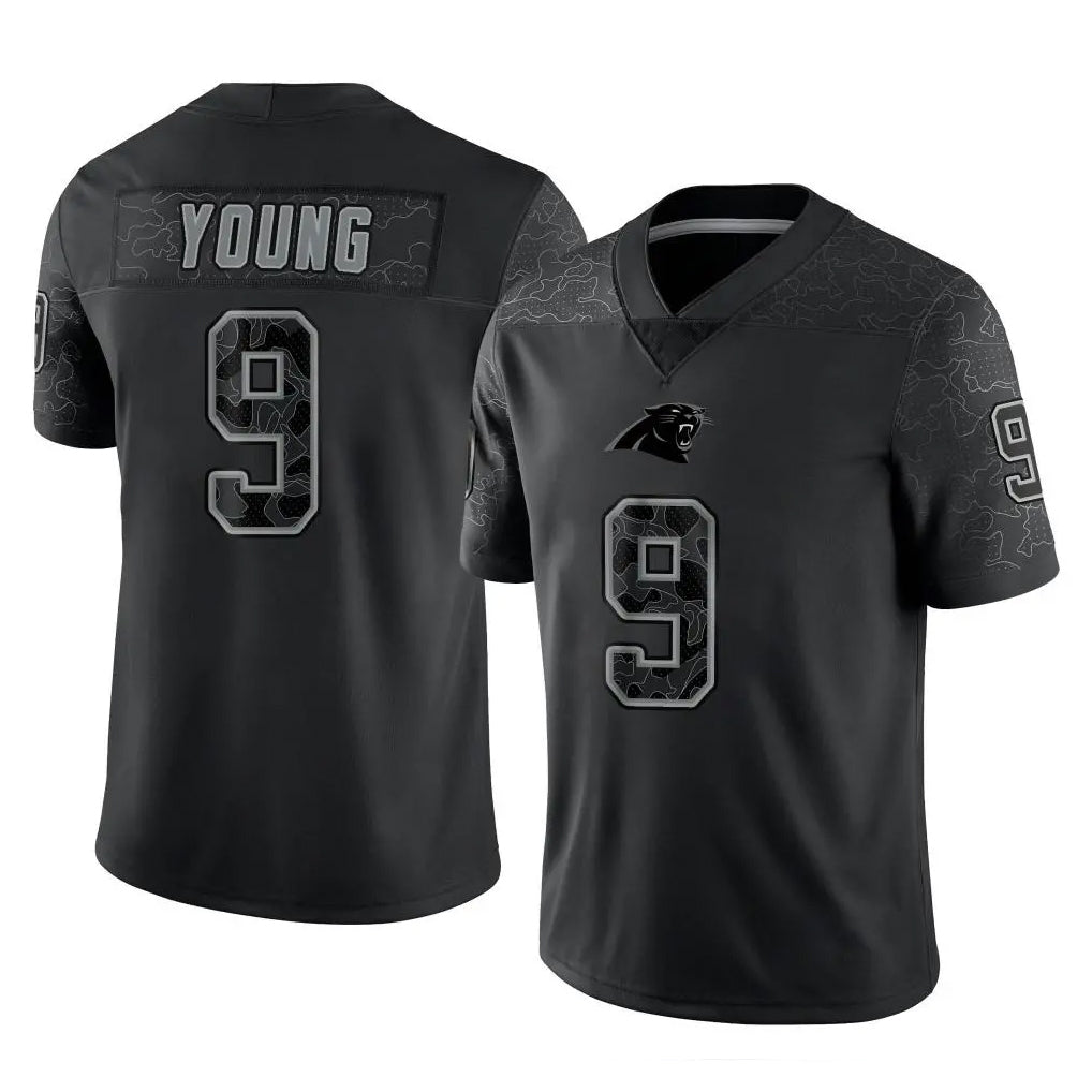 C.Panthers #9 Bryce Young Player Black Limited Reflective Game Hdoa Stitched Jerseys