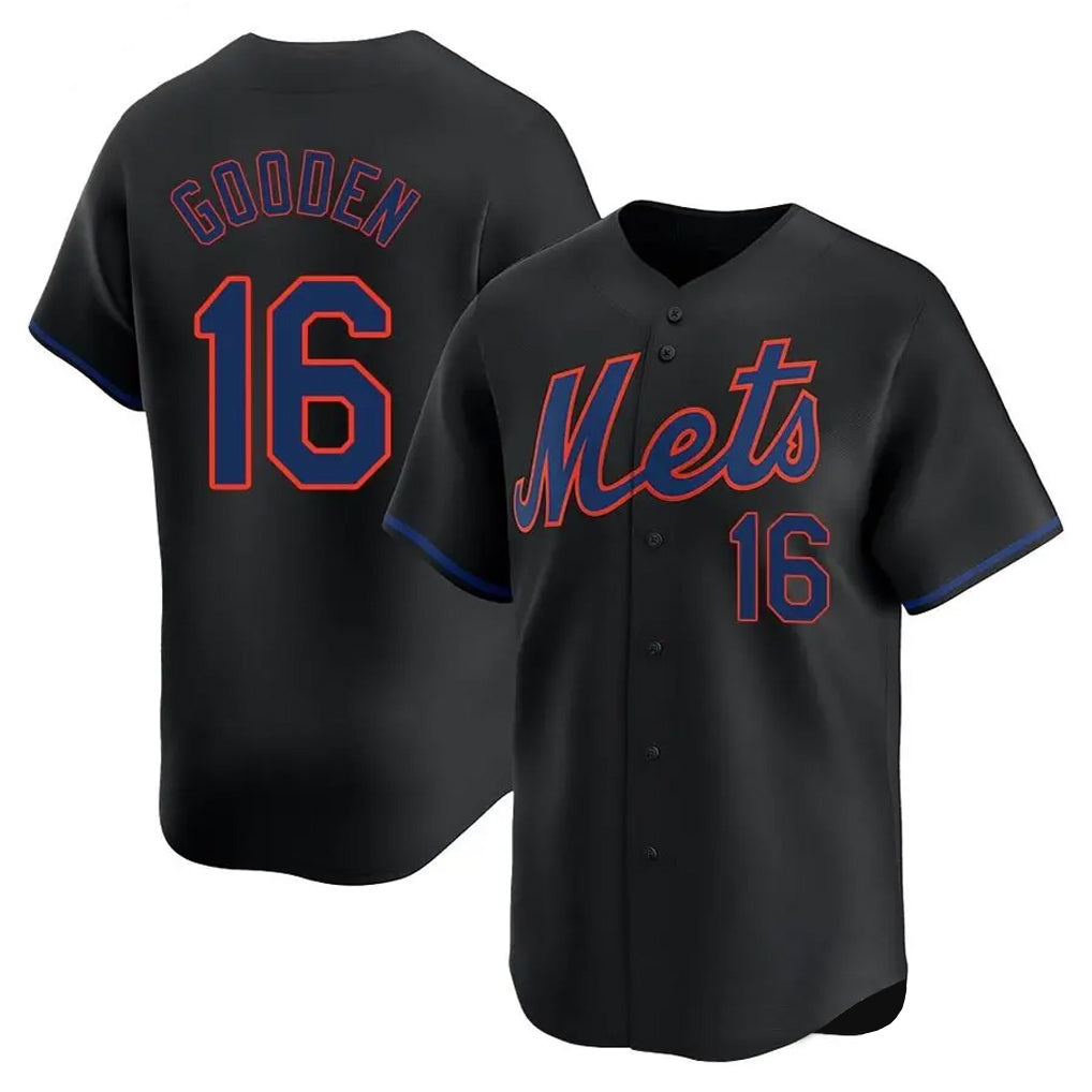 NY.Mets #16 Dwight Gooden Player Black Alternate Home Limited Hdoa Stitched Jerseys
