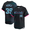 M.Marlins #39 Eury Perez Player Black City Connect Home Limited Hdoa Stitched Jerseys
