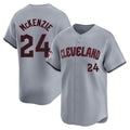 C.Guardians #24 Triston McKenzie Player Gray Road Limited Home Hdoa Stitched Jerseys