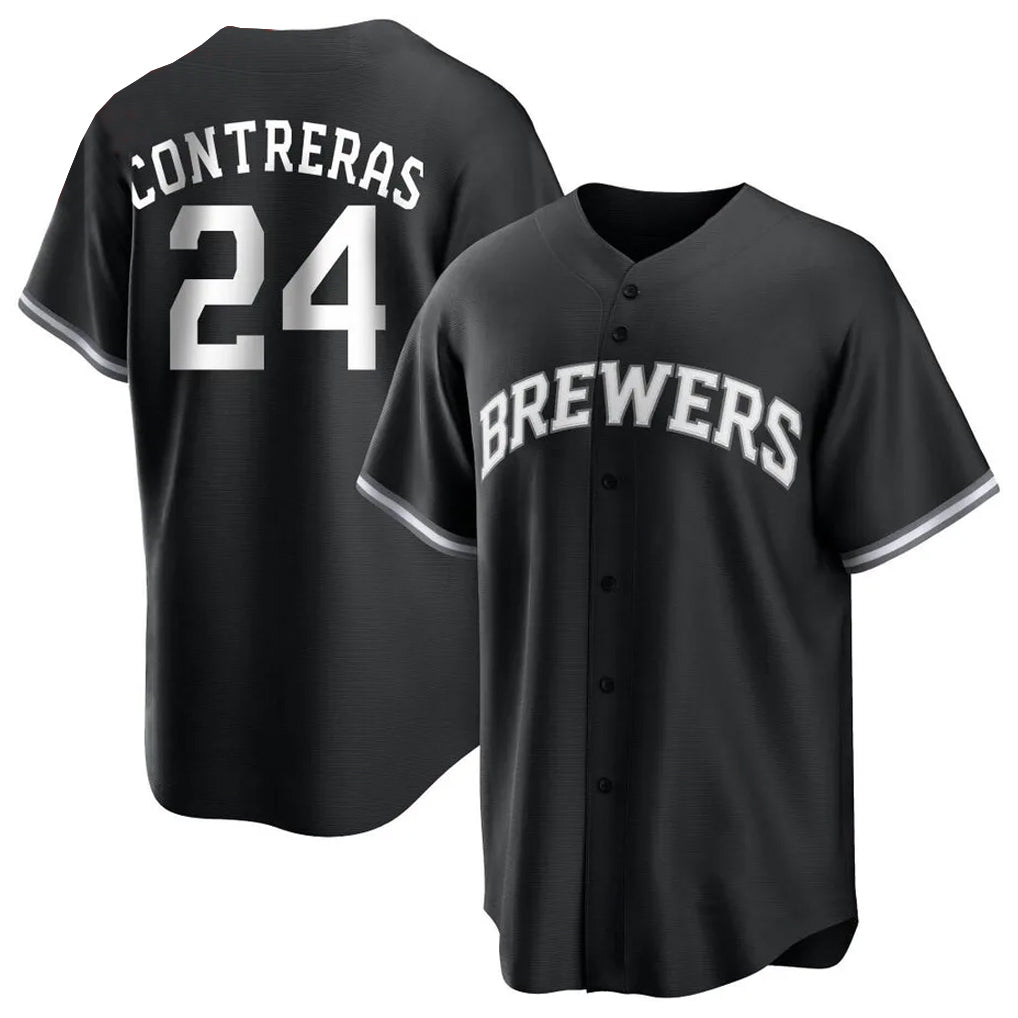 M.Brewers #24 William Contreras Player Black Game Home Hdoa Stitched Jerseys
