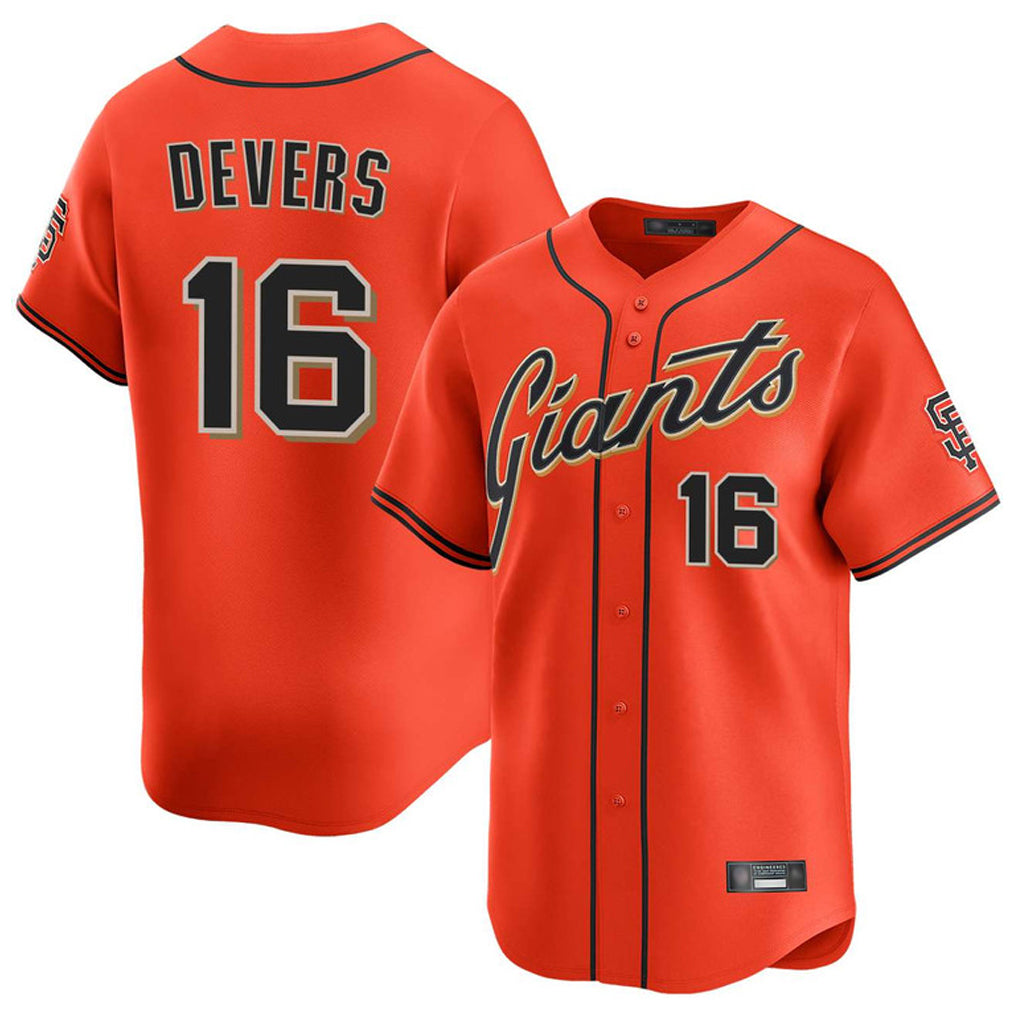 SF.Giants #16 Rafael Devers Player Orange Home Limited Hdoa Stitched Jerseys