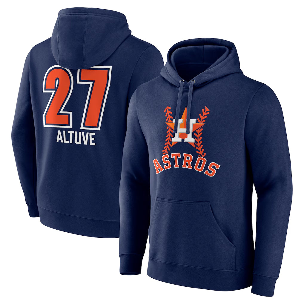 H.Astros #27 Jose Altuve Player Navy Pullover Hoodie Hdoa Stitched Jerseys