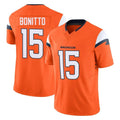 D.Broncos #15 Nik Bonitto Player Orange Vapor F.U.S.E. Limited Home Game Hdoa Stitched Jerseys