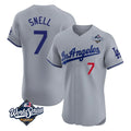 LA.Dodgers #7 Blake Snell Player Gray World Series Limited Elite Home Hdoa Stitched Jerseys