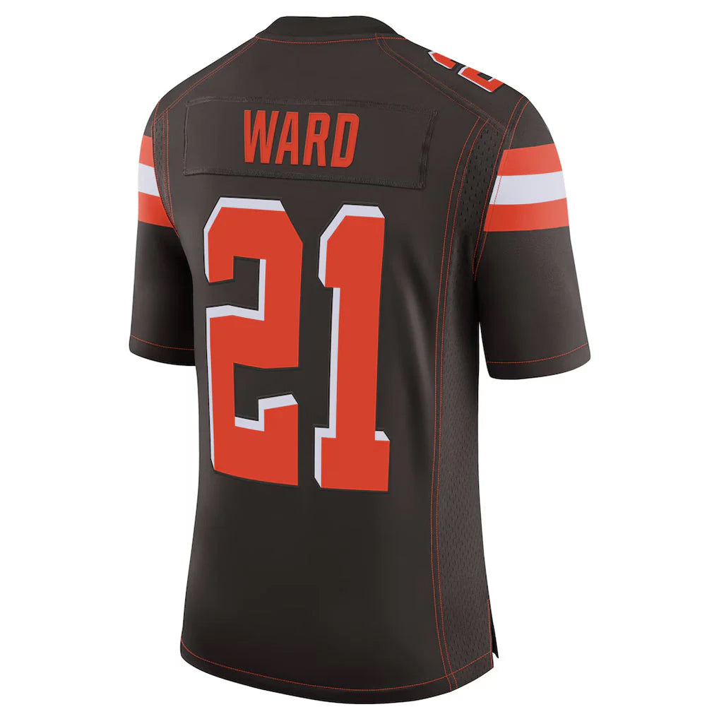 C.Browns #21 Denzel Ward Player Brown Vapor Limited Home Game Hdoa Stitched Jerseys