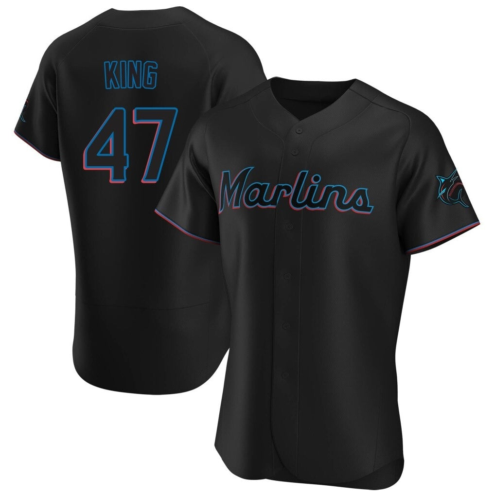 M.Marlins #47 John King Player Black Home Limited Elite Hdoa Stitched Jerseys