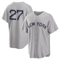 NY.Yankees #27 Giancarlo Stanton Player Gray Field of Dreams Game Hdoa Stitched Jerseys