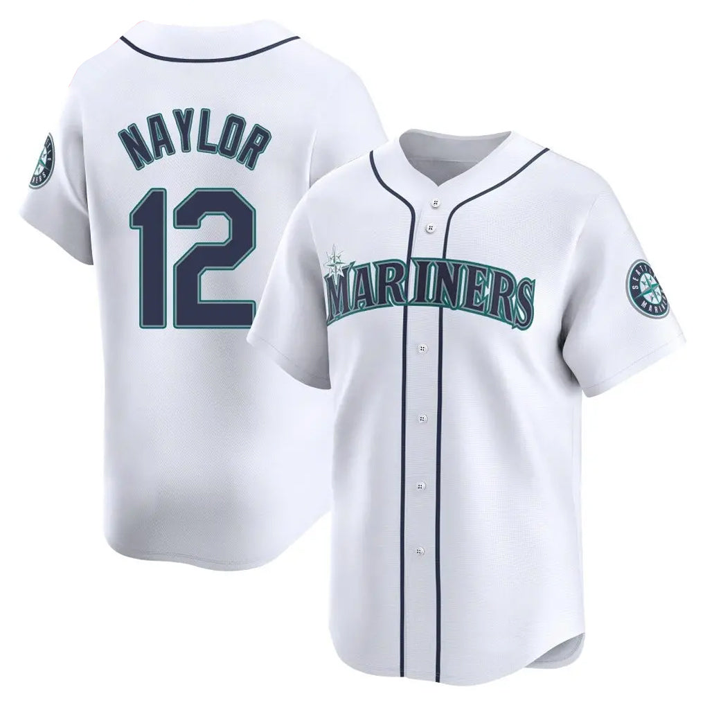 S.Mariners #12 Josh Naylor Player White Home Limited Hdoa Stitched Jerseys