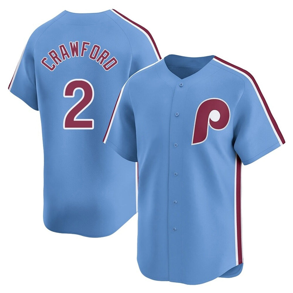 P.Phillies #2 Justin Crawford Player Light Blue Game Hdoa Stitched Jerseys
