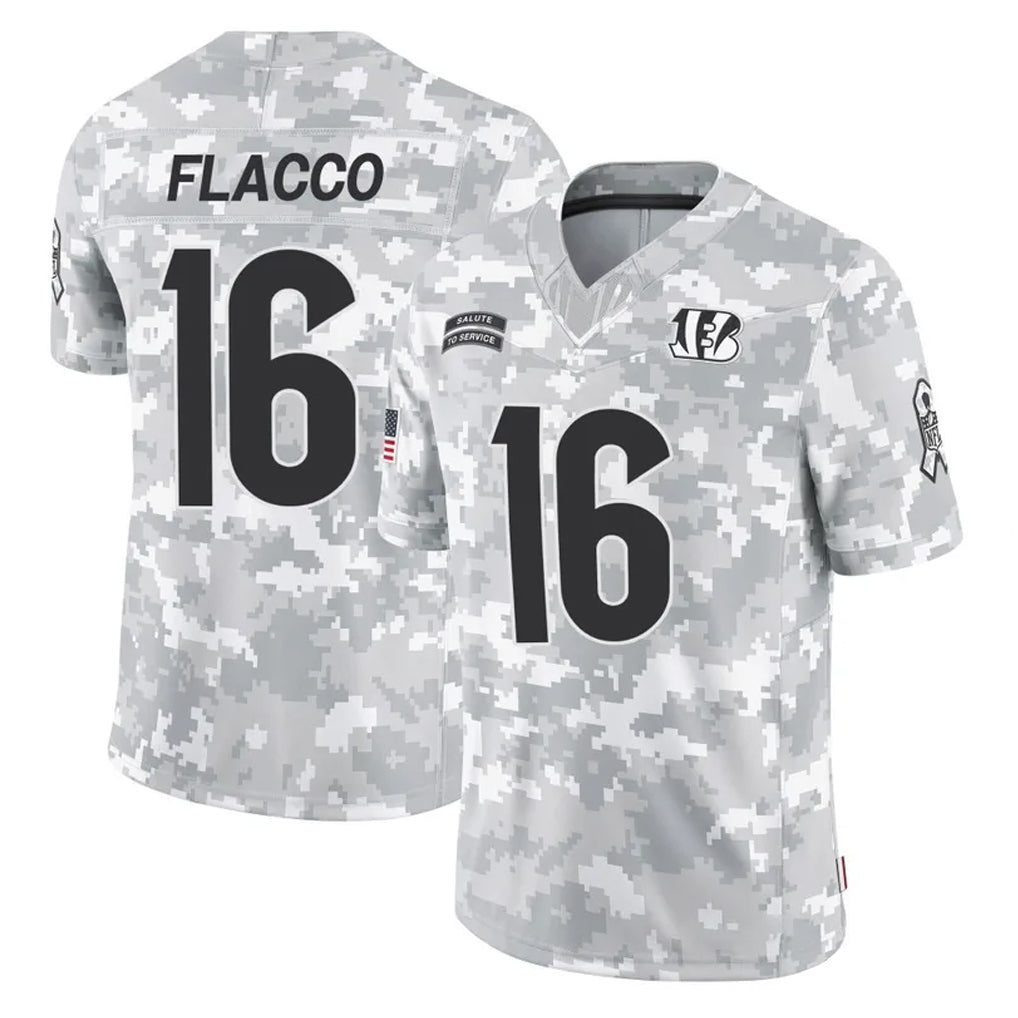 C.Bengals #16 Joe Flacco Player Arctic Camo Salute to Service Limited Hdoa Stitched Jerseys