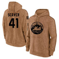 NY.Mets #41 Tom Seaver Player Brown Club Pullover Hoodie Game Hdoa Stitched Jerseys