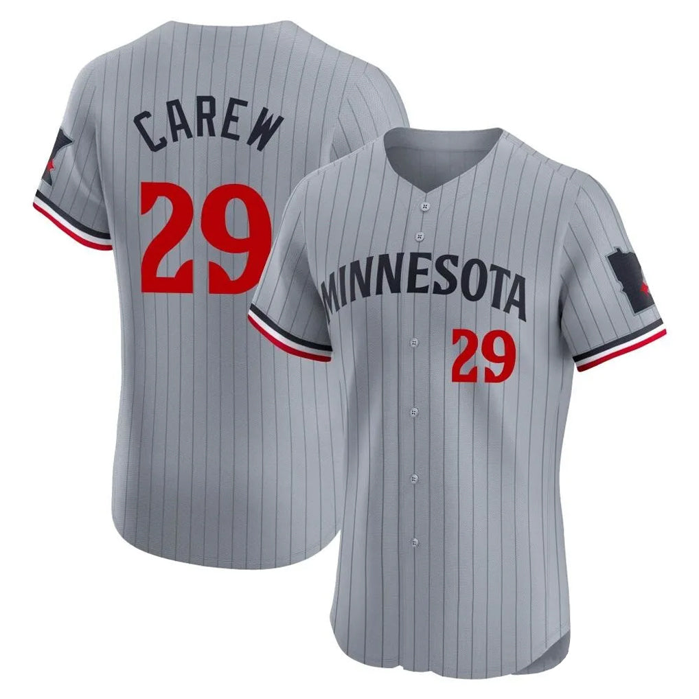 M.Twins #29 Rod Carew Player Gray Home Limited Elite Hdoa Stitched Jerseys