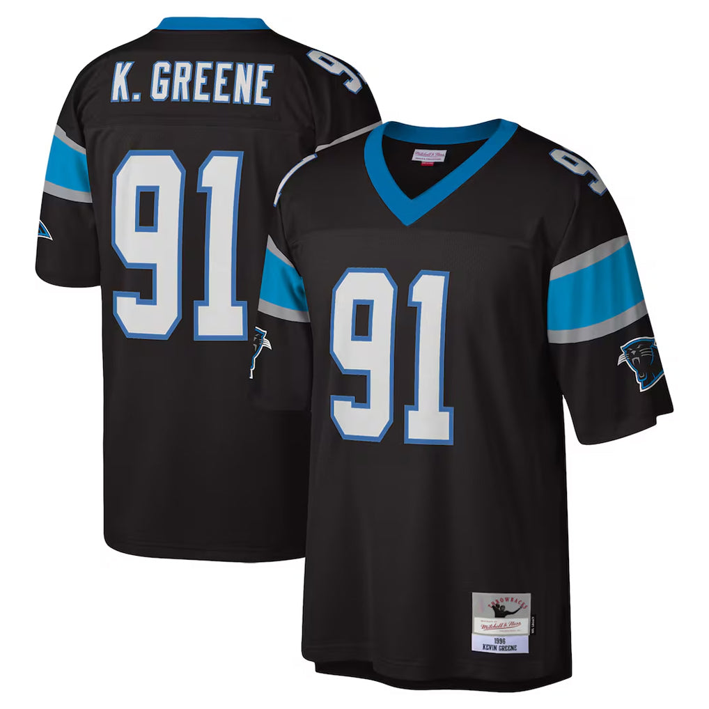 C.Panthers #91 Kevin Greene Player Black Mitchell & Ness Legacy Replica Hdoa Stitched Jerseys