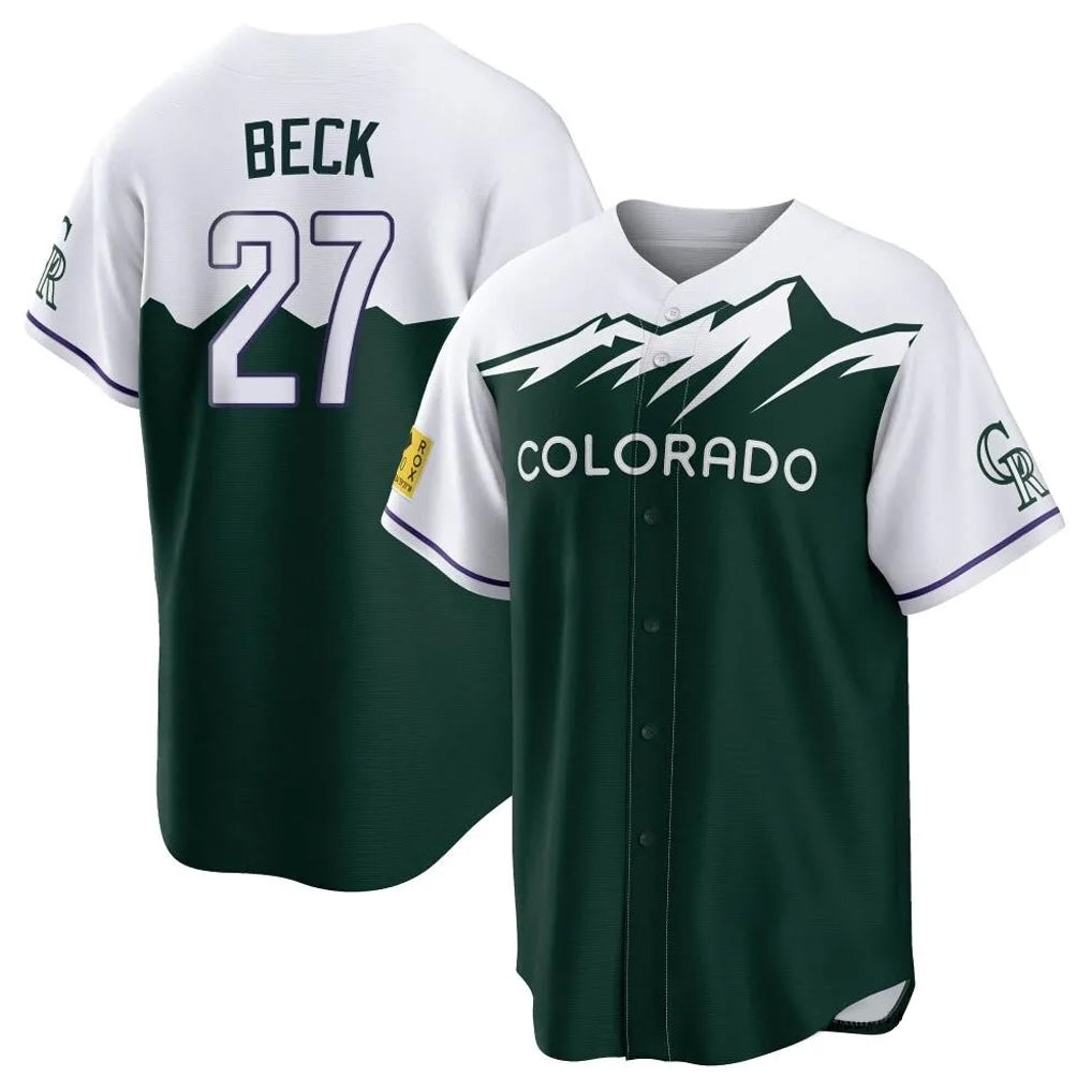 C.Rockies #27 Jordan Beck Player Green City Connect Home Game Hdoa Stitched Jerseys