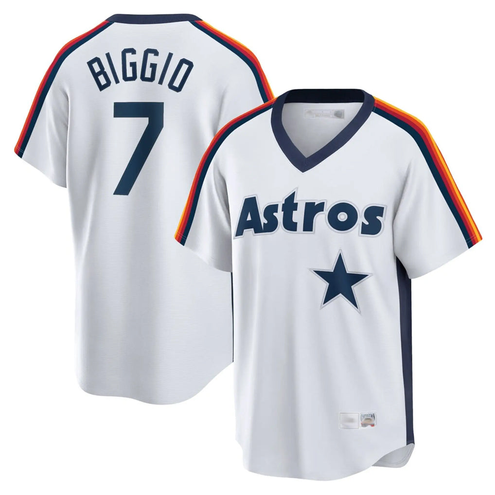 H.Astros #7 Craig Biggio Player White Cooperstown Collection T-shirt Hdoa Stitched Jerseys