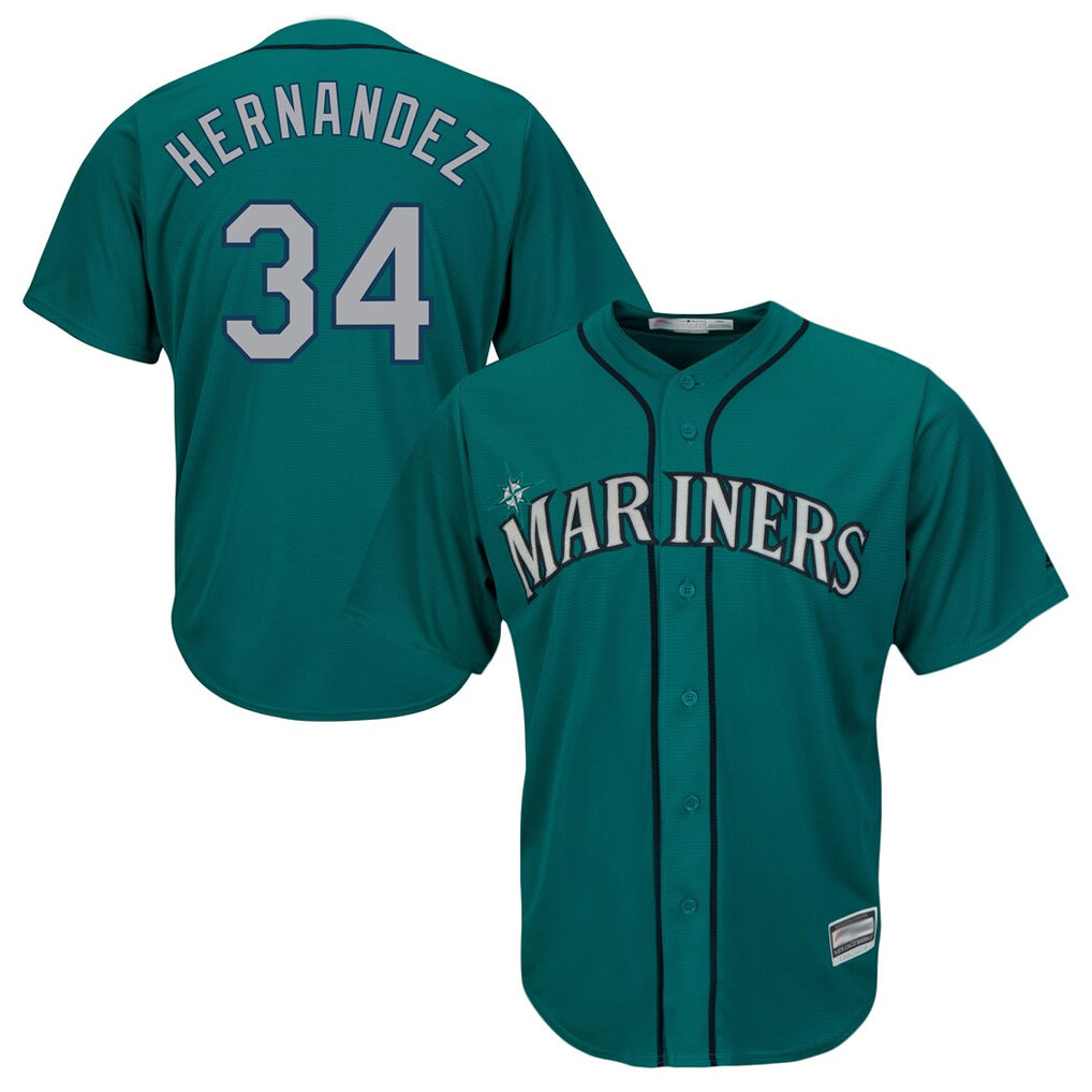 S.Mariners #34 Felix Hernandez Player Teal Majestic Cool Base Limited Hdoa Stitched Jerseys
