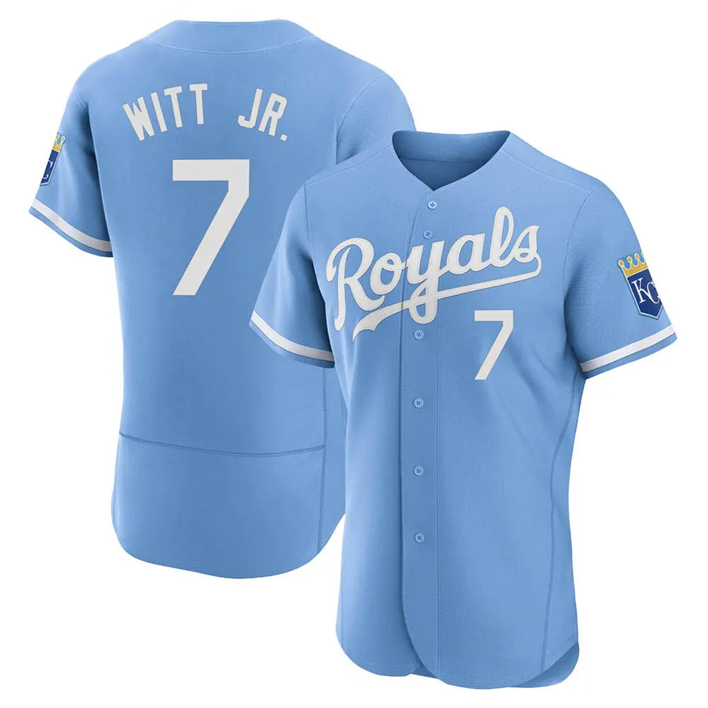 KC.Royals #7 Bobby Witt Jr. Player Light Blue Alt Limited Elite Home Hdoa Stitched Jerseys