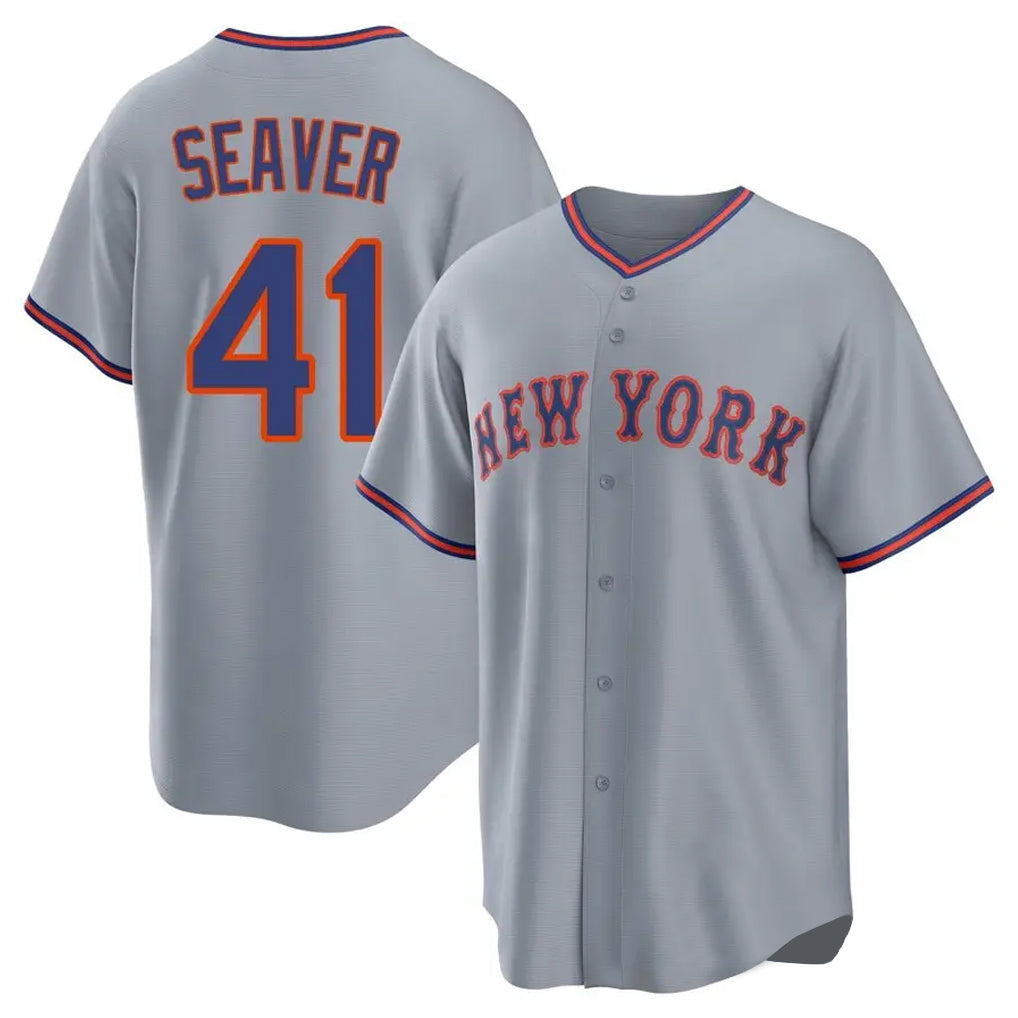 NY.Mets #41 Tom Seaver Player Gray Road Home Game Hdoa Stitched Jerseys