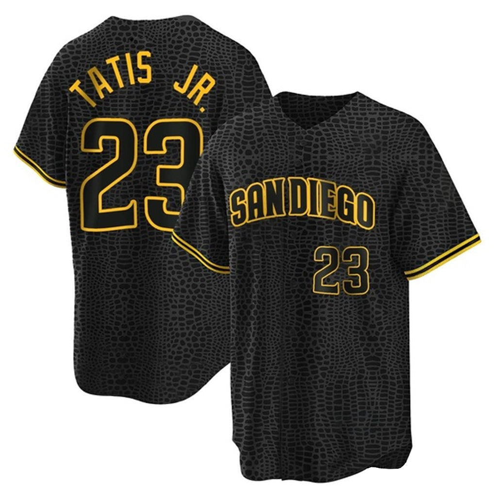 S.Diego Padres #23 Fernando Tatis Jr Player Black Snake Skin City Home Game Hdoa Stitched Jerseys