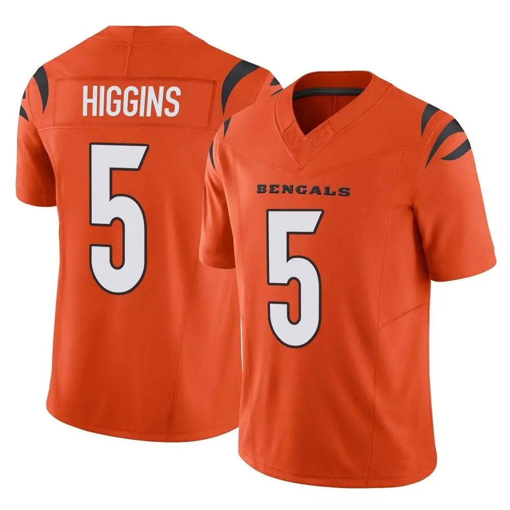 C.Bengals #5 Tee Higgins Player Orange Vapor F.U.S.E. Limited Home Game Hdoa Stitched Jerseys