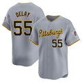 P.Pirates #55 Jason Delay Player Gray Road Home Limited Hdoa Stitched Jerseys