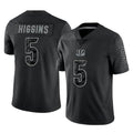 C.Bengals #5 Tee Higgins Player Black Reflective Limited Game Hdoa Stitched Jerseys