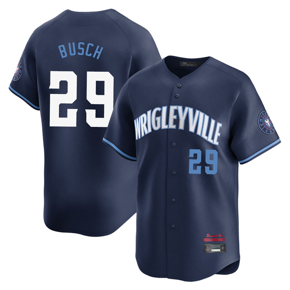 C.Cubs #29 Michael Busch Player Navy City Connect Limited Home Hdoa Stitched Jerseys