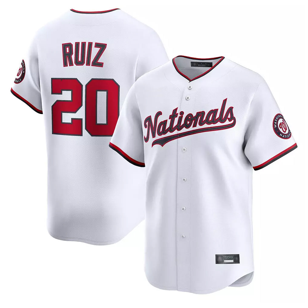 W.Nationals #20 Keibert Ruiz Player White Home Alternate Limited Replica Hdoa Stitched Jerseys