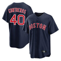 B.Red Sox #40 Willson Contreras Player Navy Home Game Hdoa Stitched Jerseys