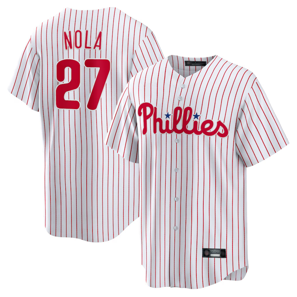 P.Phillies #27 Aaron Nola Player White Home Game Hdoa Stitched Jerseys