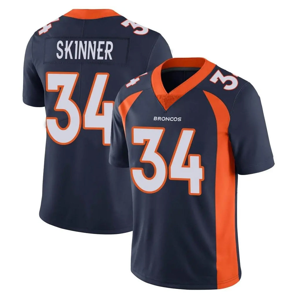 D.Broncos #34 JL Skinner Player Navy Vapor Untouchable Limited Game Hdoa Stitched Jerseys