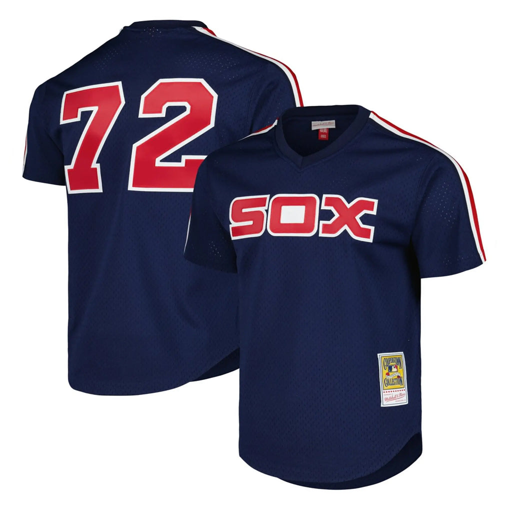 C.White Sox #72 Carlton Fisk Player Navy Mitchell & Ness Cooperstown Collection Mesh Game Hdoa Stitched Jerseys