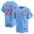 C.Cubs #27 Seiya Suzuki Player Light Blue Limited Home Hdoa Stitched Jerseys