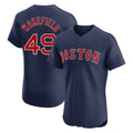 B.Red Sox #49 Tim Wakefield Player Navy Limited Elite Home Game Hdoa Stitched Jerseys