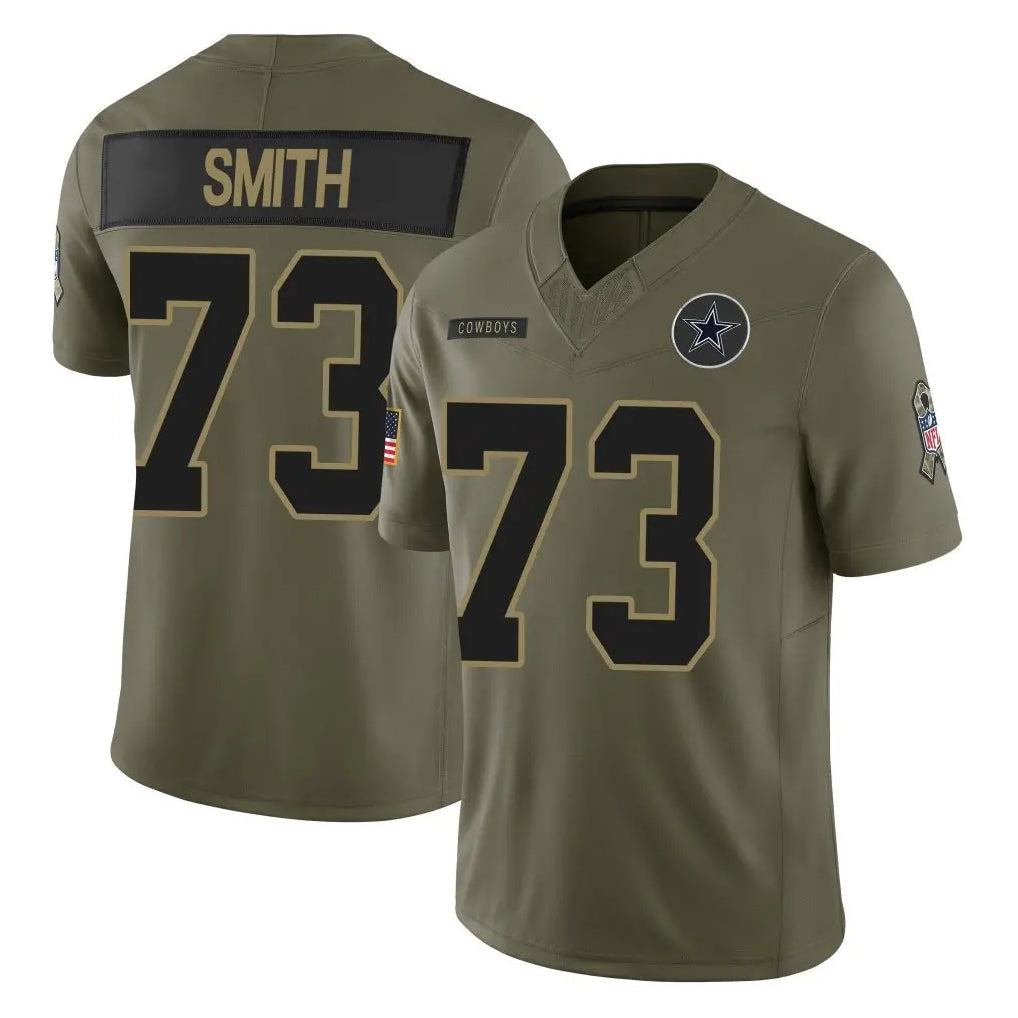 D.Cowboys #73 Tyler Smith Player Olive 2025 Salute to Service Limited Home Game Hdoa Stitched Jerseys