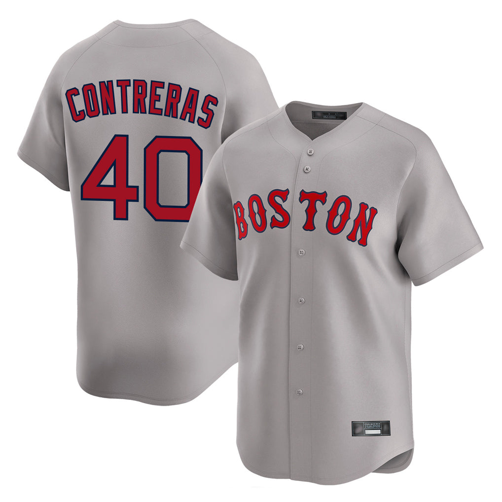 B.Red Sox #40 Willson Contreras Player Gray Road Limited Home Game Hdoa Stitched Jerseys
