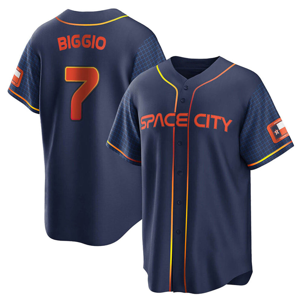H.Astros #7 Craig Biggio Player Navy City Connect Home Game Hdoa Stitched Jerseys