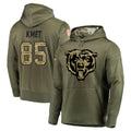 C.Bears #85 Cole Kmet Player Olive Salute to Service Pullover Hoodies Home Game Hdoa Stitched Jerseys
