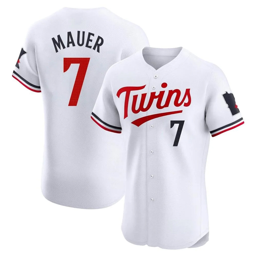 M.Twins #7 Joe Mauer Player White Home Limited Elite Hdoa Stitched Jerseys