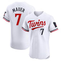 M.Twins #7 Joe Mauer Player White Home Limited Elite Hdoa Stitched Jerseys