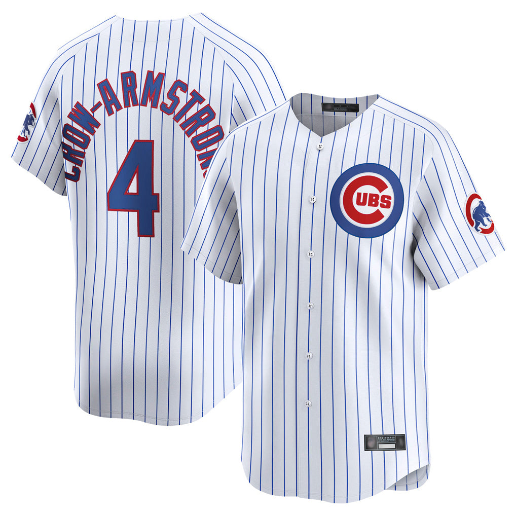 C.Cubs #4 Pete Crow-Armstrong Player White Limited Home Game Hdoa Stitched Jerseys
