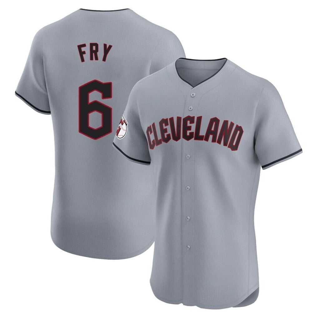 C.Guardians #6 David Fry Player Gray Road Limited Elite Home Hdoa Stitched Jerseys