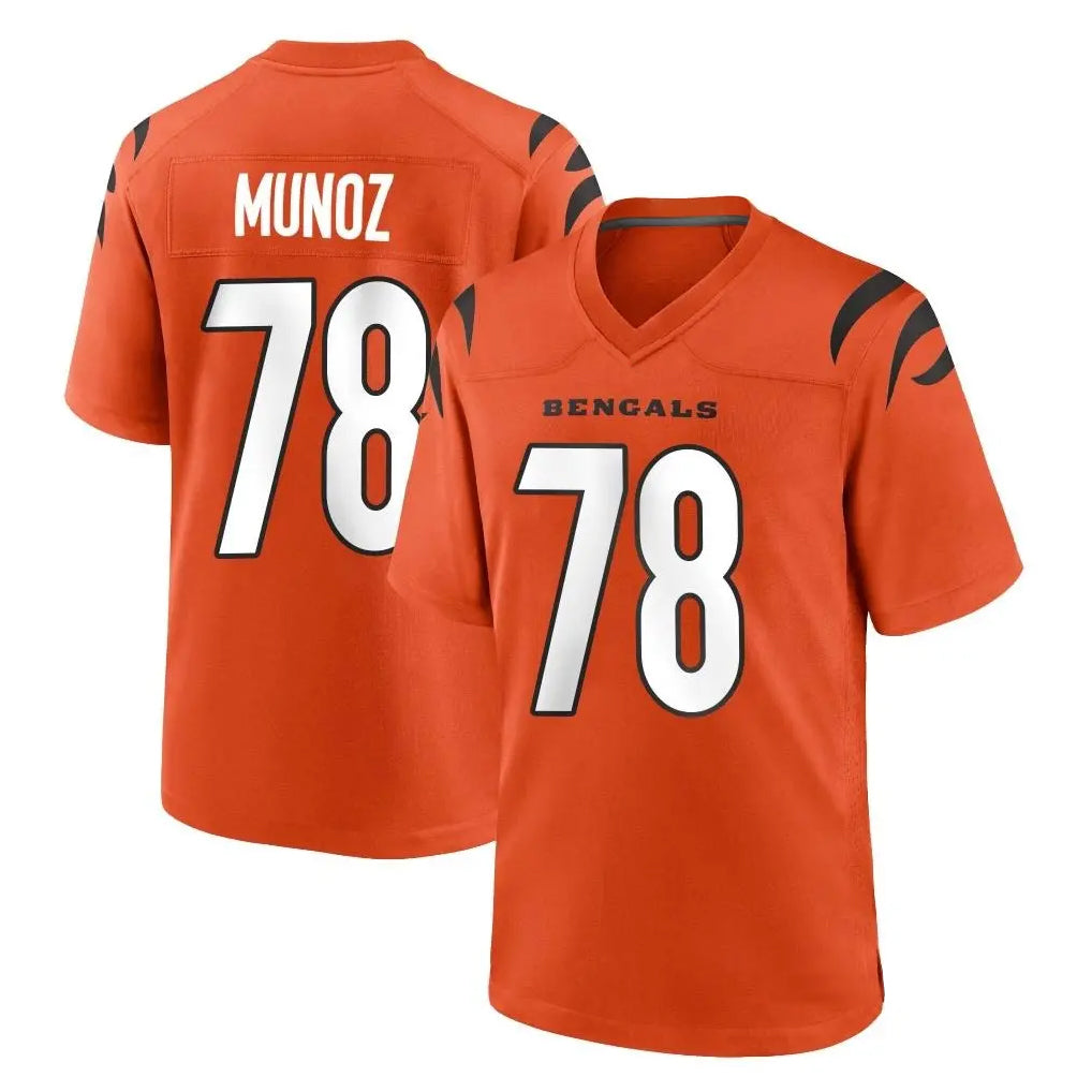 C.Bengals #78 Anthony Munoz Player Orange Home Game Hdoa Stitched Jerseys