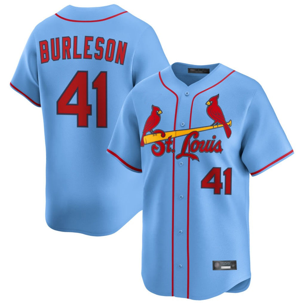 St. Louis Cardinals #41 Alec Burlesona Player Light Blue Home Limited Hdoa Stitched Jerseys
