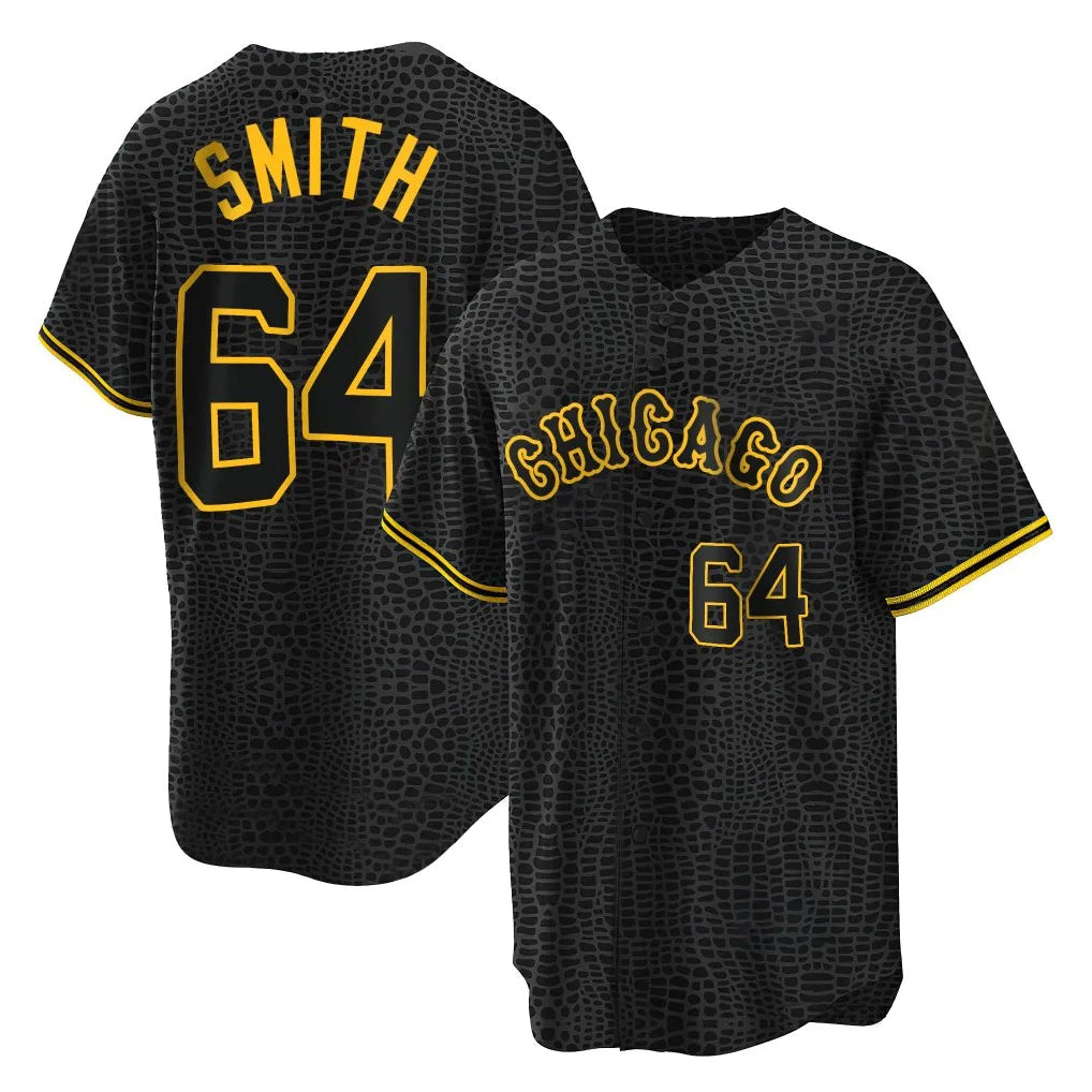 C.White Sox #64 Shane Smith Player Black Snake Skin City Home Game Hdoa Stitched Jerseys